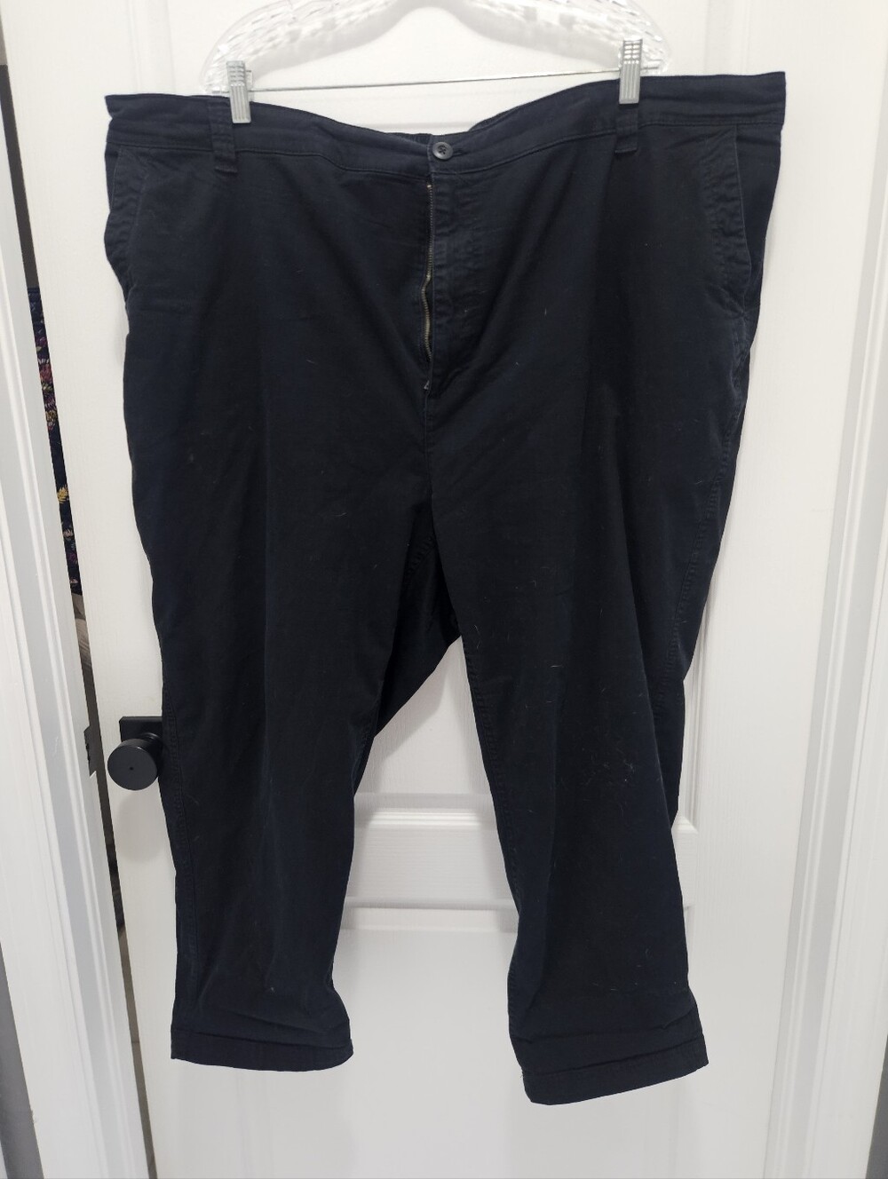 Old Navy OG Chino Khaki Pants Black 3xl Tapered Leg High Waist Stretch Waist
